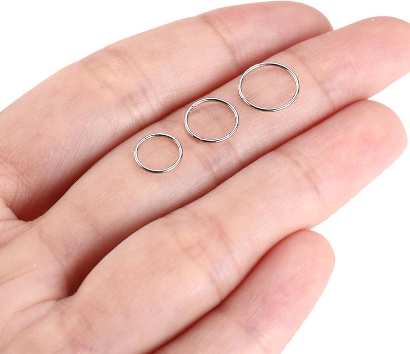 FUNLMO Store 316L Surgical Steel Hinged Segment Nose Ring Hoop for Nose Septum Cartilage Helix Tragus Conch Rook Daith Lobe Lip Piercings 1 Pc - Image 4